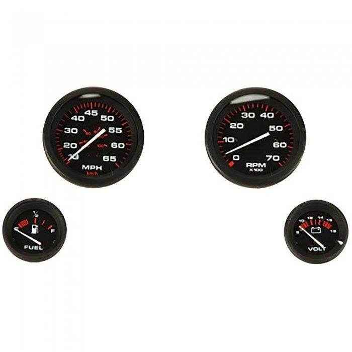 Amega Outboard Four Gauge Set - Speed Tach Fuel Volt | Sierra 68362P - MacombMarineParts.com