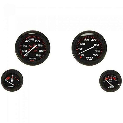 Amega Outboard Four Gauge Set - Speed Tach Fuel Volt | Sierra 68362P - MacombMarineParts.com