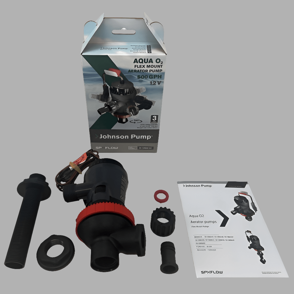 Aqua O2 Flex - Mount Aerator Pump, 500 gph | Johnson Pump 10 - 13642 - 01 - MacombMarineParts.com