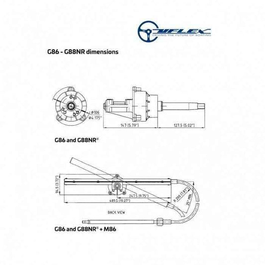 Back Mount Zero Torque Single Cable Rack Boat Steering Cable Helm | Uflex USA G88NR - MacombMarineParts.com