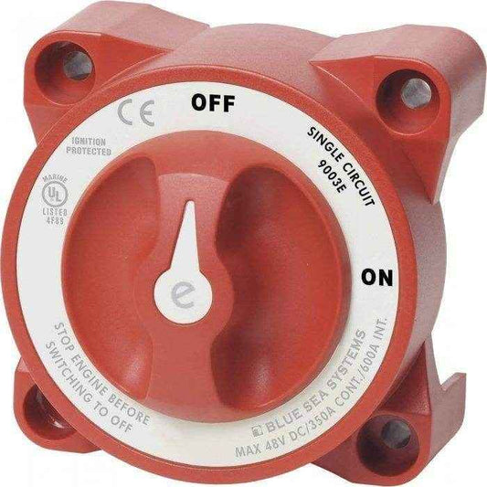Battery Switch Single Circuit Red E Series | Blue Sea 9003E - MacombMarineParts.com