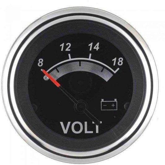 Black Sterling Series Voltmeter Gauge - 8-18 VDC | Sierra 67019P - MacombMarineParts.com