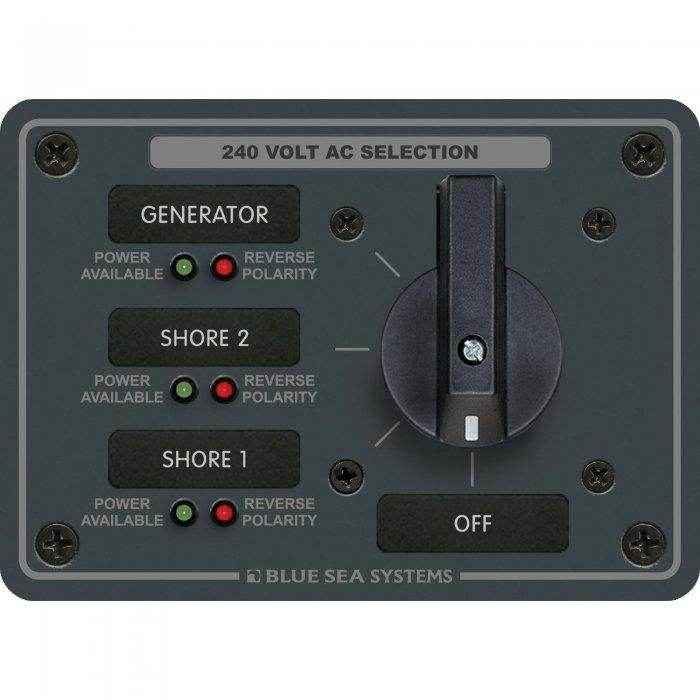 Blue Sea 120/240 Volt Rotary Switch Panel 8361 - MacombMarineParts.com