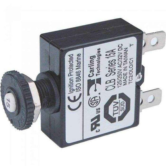 Blue Sea 15 Amp Dc Push Button Circuit Breaker 7056 - MacombMarineParts.com