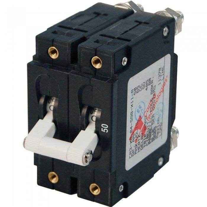 Blue Sea 50A C-Series Toggle Double Pole Circuit Breaker 7251 - MacombMarineParts.com