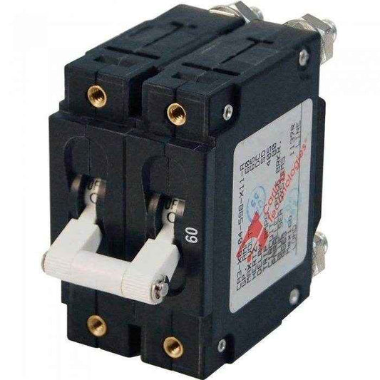 Blue Sea 60A C-Series Toggle Double Pole Circuit Breaker 7254 - MacombMarineParts.com