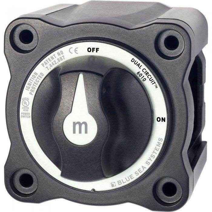 Blue Sea Black M-Series Battery Switch Dual Circuit 6010200 - MacombMarineParts.com