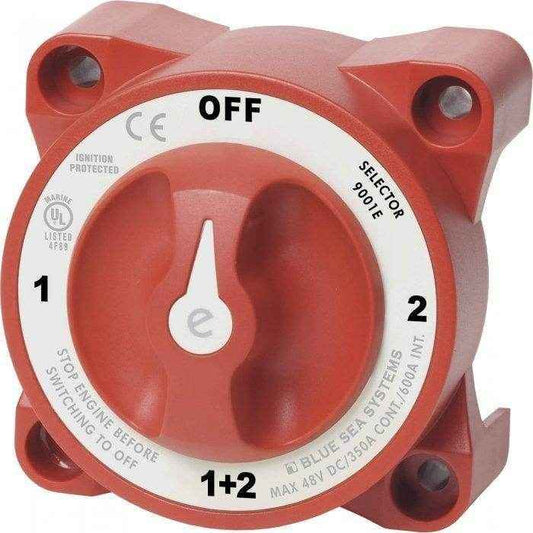 Blue Sea Red E-Series Battery Switch 4 Position 9001E - MacombMarineParts.com