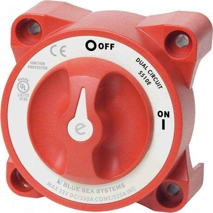 Blue Sea Red E-Series Battery Switch Dual Circuit 5510E - MacombMarineParts.com