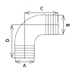 Buck Algonquin Exhaust- Connector 4" 90 Deg 40Ee40090S - MacombMarineParts.com