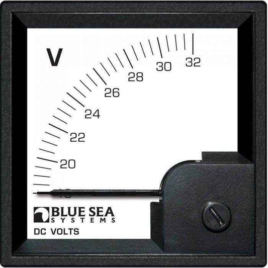 DC Analog Din Meter - Voltmeter 18 - 32V | Blue Sea 1051 - MacombMarineParts.com