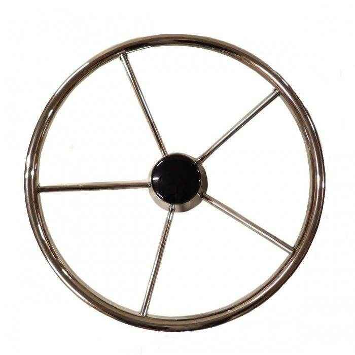 Destroyer Style Boat Steering Wheel Non - Magnetic Stainless Steel - 13.5 in. | Uflex USA V48 - MacombMarineParts.com