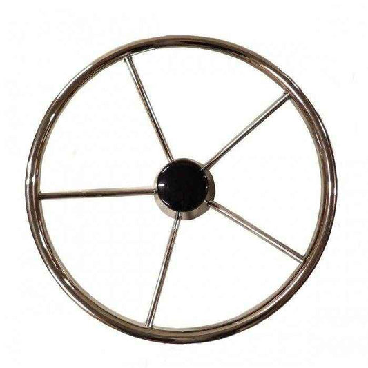 Destroyer Style Boat Steering Wheel Non - Magnetic Stainless Steel - 13.5 in. | Uflex USA V48 - MacombMarineParts.com
