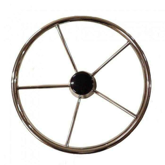 Destroyer Style Boat Steering Wheel Non - Magnetic Stainless Steel - 15.5 in. | Uflex USA V43 - MacombMarineParts.com