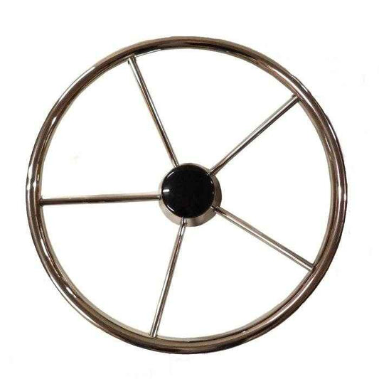 Destroyer Style Boat Steering Wheel Non - Magnetic Stainless Steel - 18 in. | Uflex USA V47 - MacombMarineParts.com