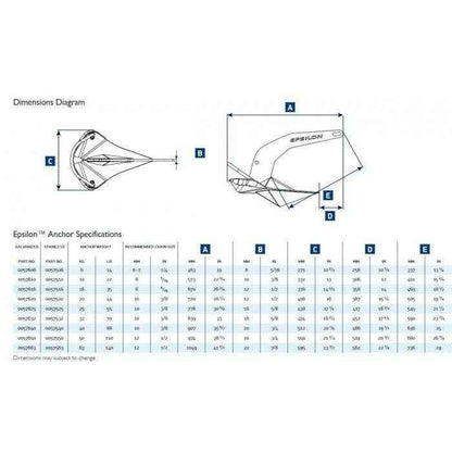 Epsilon Anchor Stainless Steel 25Kg/55Lbs | LEWMAR-0057525 - MacombMarineParts.com