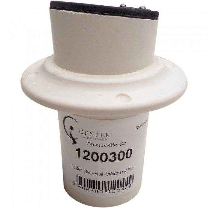 Exhaust Thru Hull with Flapper 2 in. White | Centek 1200300 - MacombMarineParts.com