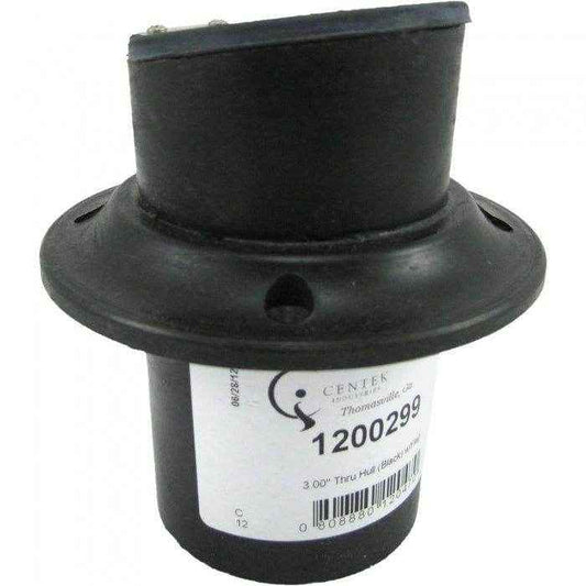 Exhaust Thru Hull with Flapper 3 in. Black | Centek 1200299 - MacombMarineParts.com