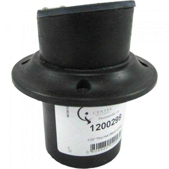 Exhaust Thru Hull with Flapper 3 in. Black | Centek 1200299 - MacombMarineParts.com
