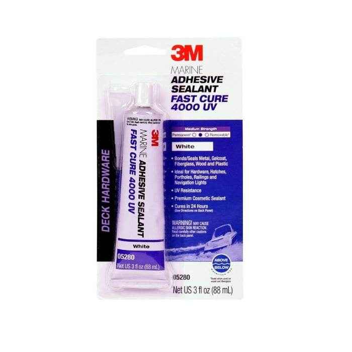 Marine Adhesive Sealant Fast Cure 4000 UV White - 3 oz. | 3M 05280 - MacombMarineParts.com