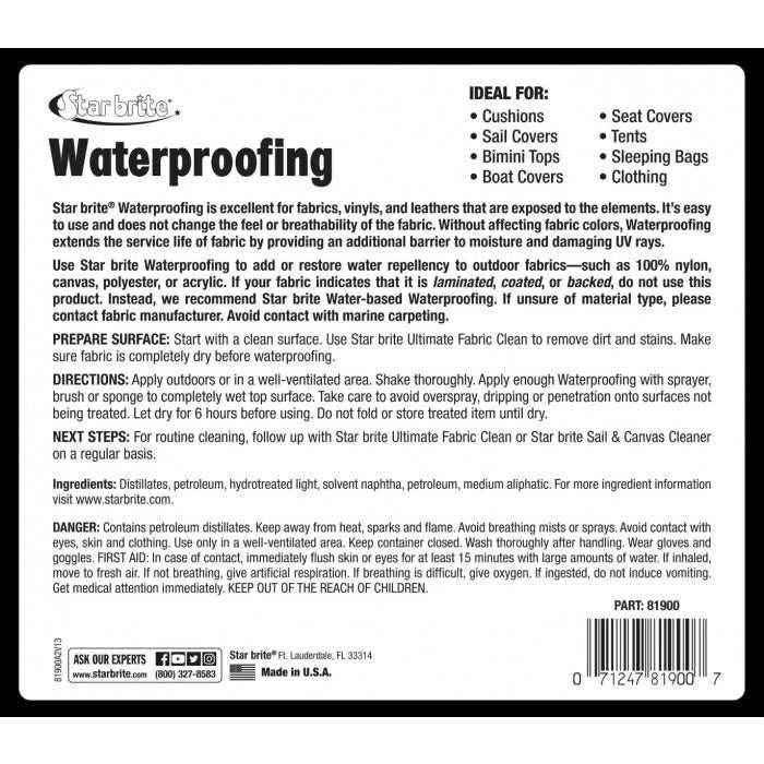 Marine Fabric Waterproofing with PTEF - 1 Gallon | Star Brite 081900N - MacombMarineParts.com