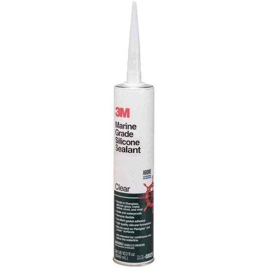 Marine Grade Silicone Sealant Cartridge Clear - 10 oz. | 3M 08029 - MacombMarineParts.com