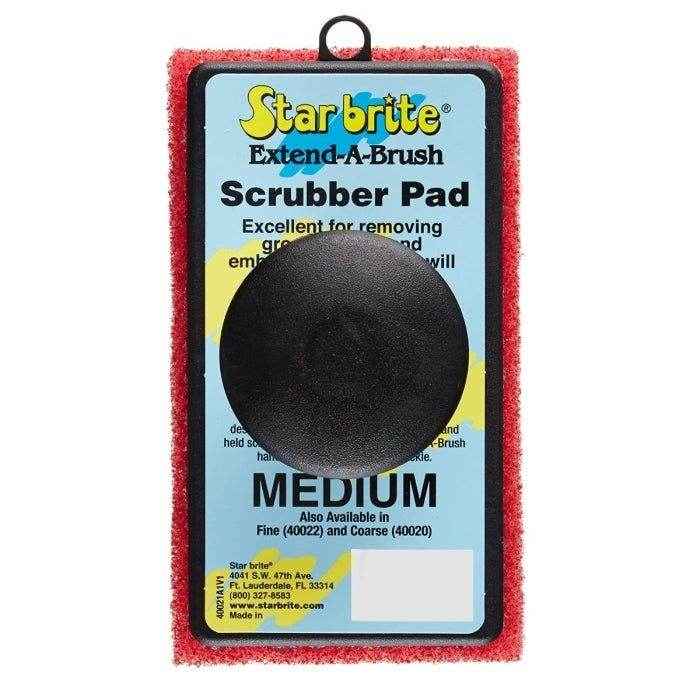 Medium Scrubber Pad with Removable Hand Grip - Red | Star Brite 040021P - MacombMarineParts.com