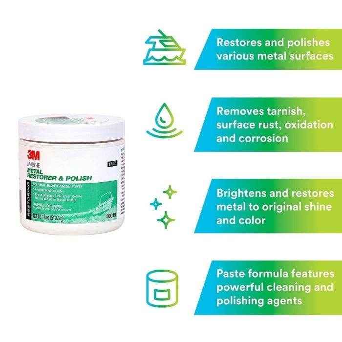 Metal Restorer & Polish Paste - 18 oz. | 3M 09019 - MacombMarineParts.com