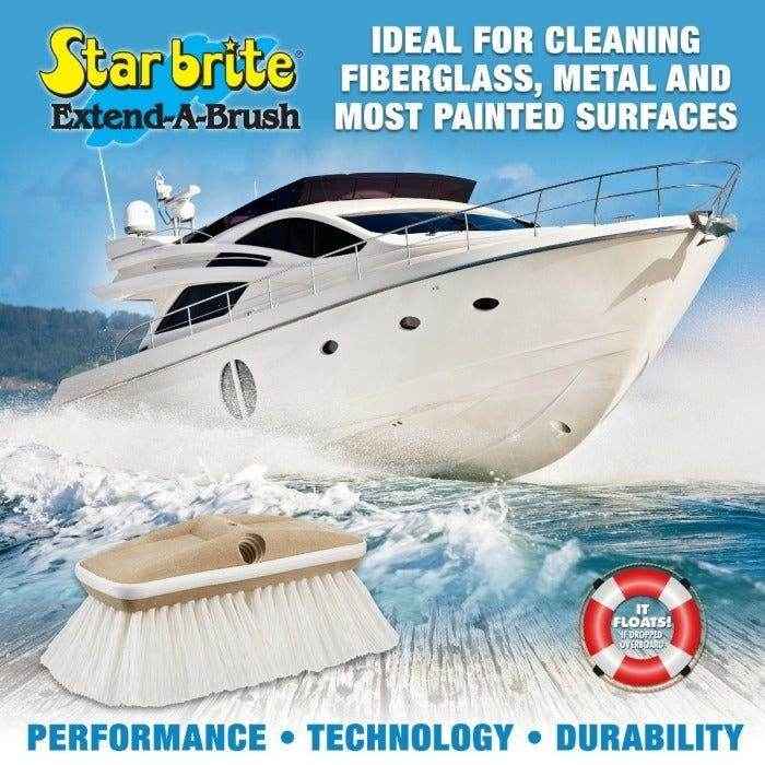 Premium Scrub Brush with Rubber Bumper - 8 in. | Star Brite 040163 - MacombMarineParts.com
