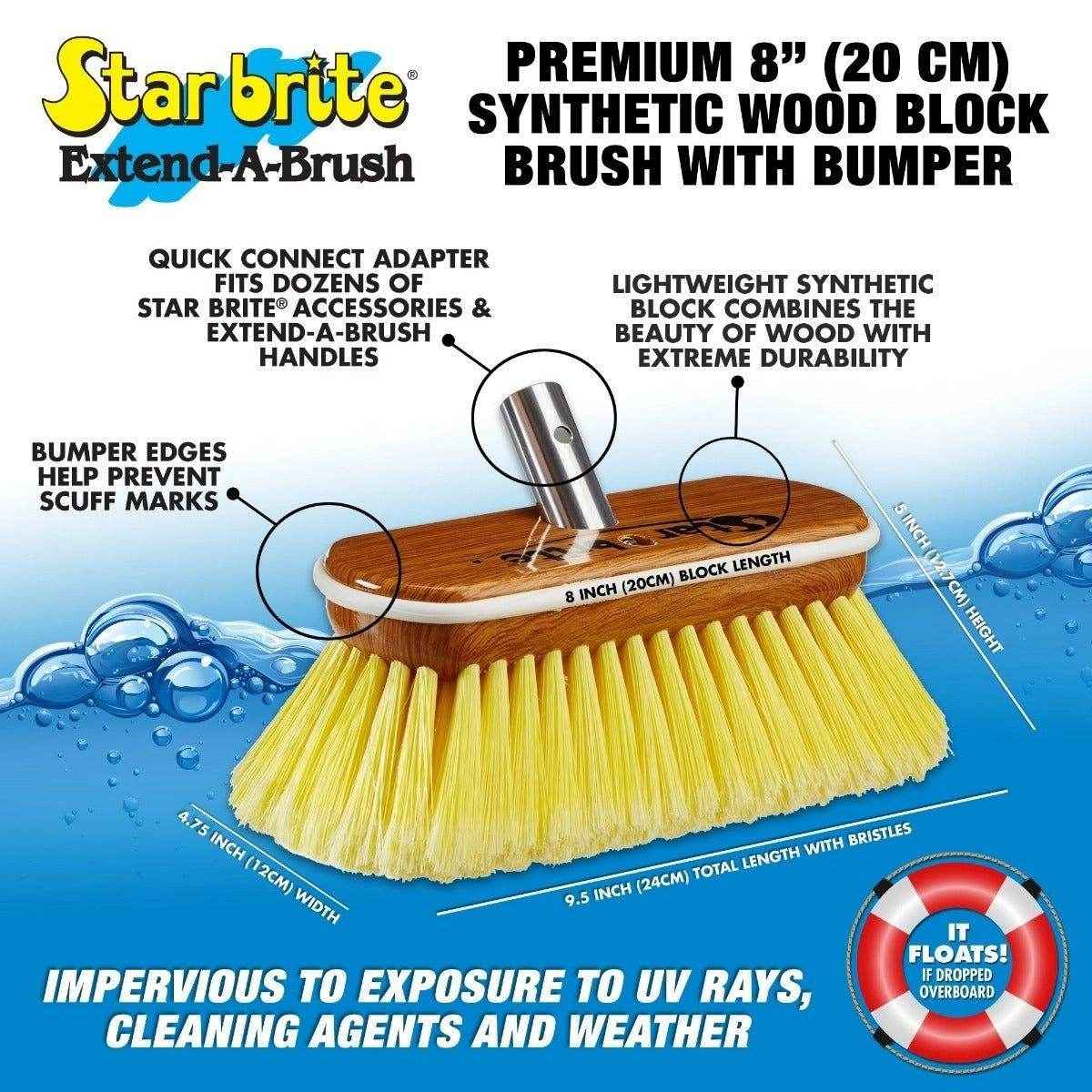 Premium Synthetic Wood Brush - Soft - Yellow | Star Brite 040170 - MacombMarineParts.com
