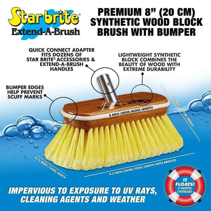 Premium Synthetic Wood Brush - Soft - Yellow | Star Brite 040170 - MacombMarineParts.com