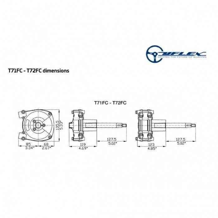 Rotech Planetary Gear Rotary Steering Helm - Single Cable | UFLEX USA T71FC - MacombMarineParts.com