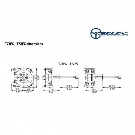 Rotech Planetary Gear Rotary Steering Helm - Single Cable | UFLEX USA T71FC - MacombMarineParts.com