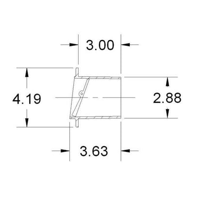 Scupper Drain Fitting 3 inch White | Centek 1200134 - MacombMarineParts.com