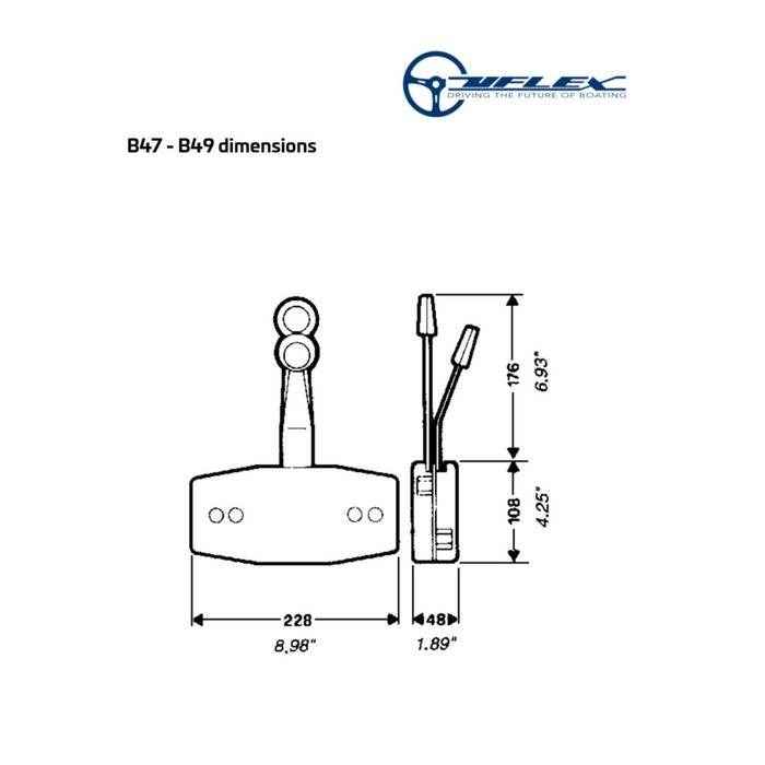Single Action Dual Lever Side Mount Control - Black | UFLEX USA B49 - MacombMarineParts.com