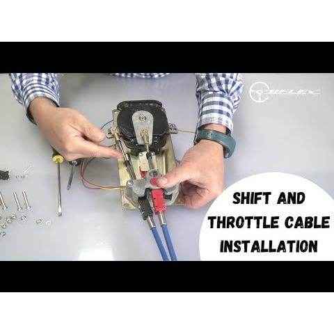 Single Lever Dual Action Side Mount Engine Control with Trim | Uflex USA B184MERC - MacombMarineParts.com