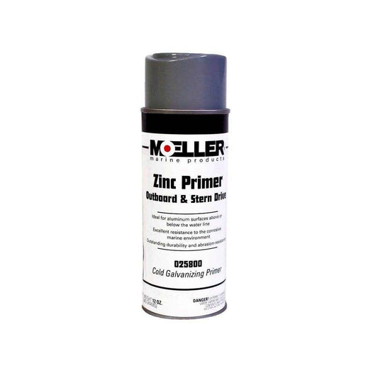 Spray Primer Stern Drive & Outboard Zinc Cold Galvanizing - 12 oz. | Moeller Marine 025800 - MacombMarineParts.com