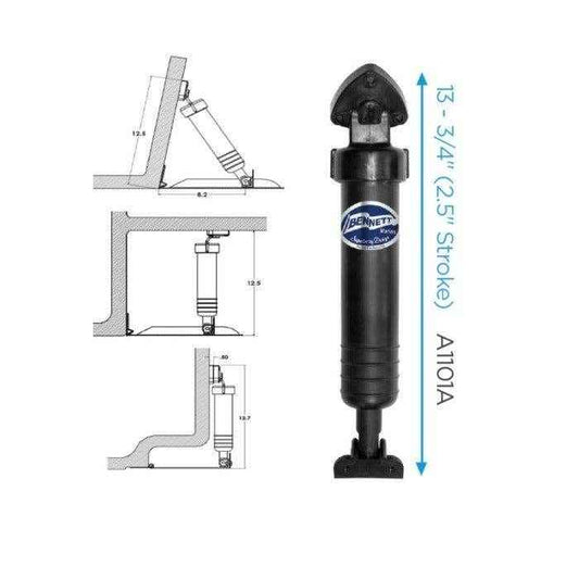 Standard Classic Hydraulic Trim Tab System - 12x12 in. | Bennett 1212E - MacombMarineParts.com