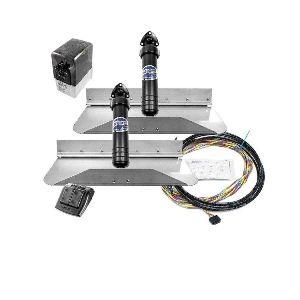 Standard Classic Hydraulic Trim Tab System w/ Eurostyle Control - 18 x 12 in. | Bennett 1812E - MacombMarineParts.com