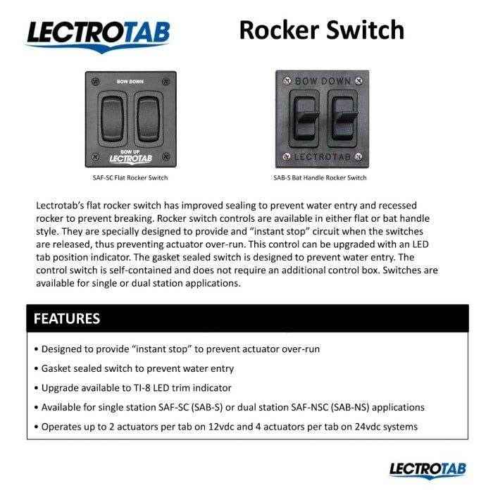 Standard Flat Rocker Switch - Single Station Application | Lectrotab SAF - SC - MacombMarineParts.com