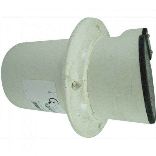 Thru Hull Fitting Exhaust with Flapper 4 in. White | Centek 1200326 - MacombMarineParts.com