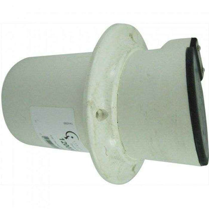 Thru Hull Fitting Exhaust with Flapper 4 in. White | Centek 1200326 - MacombMarineParts.com