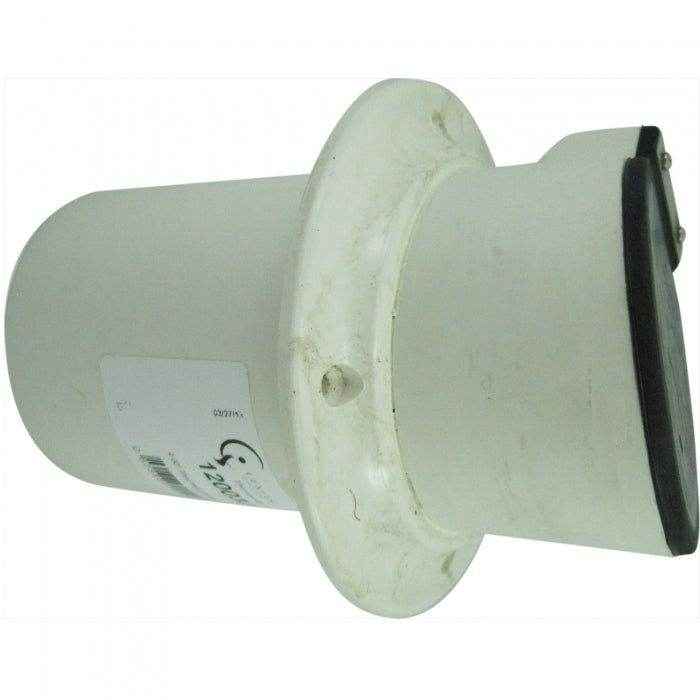 Thru Hull Fitting Exhaust with Flapper 5 in. White | Centek 1200342 - MacombMarineParts.com
