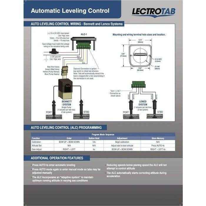 Trim Tab Automatic Leveling Control - Bennett LectroTab Lenco Upgrade | Lectrotab ALC - 1 - MacombMarineParts.com