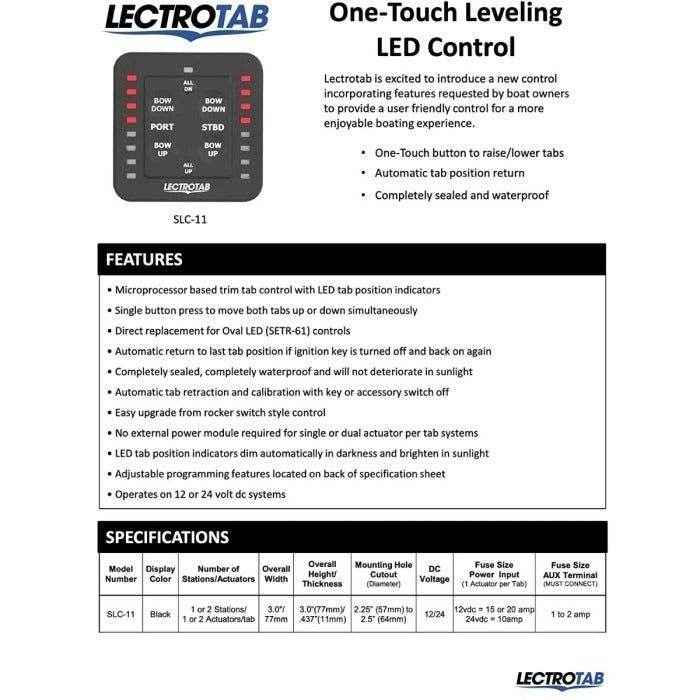 Trim Tab Control One - Touch Leveling with LED Tab Positioning Indicator | LectroTab SLC - 11 - MacombMarineParts.com