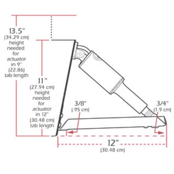 Trim Tab Kit Electro - Polish w/o Switch 12V - 14" x 12" | Lenco 15038 - 101 - MacombMarineParts.com