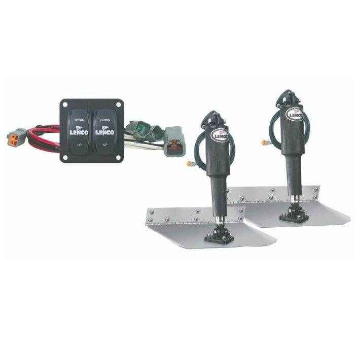 Trim Tab Kit Standard Mount with Double Rocker Switch - 9 inch x 12 inch | Lenco Marine 15101 - 104 - MacombMarineParts.com