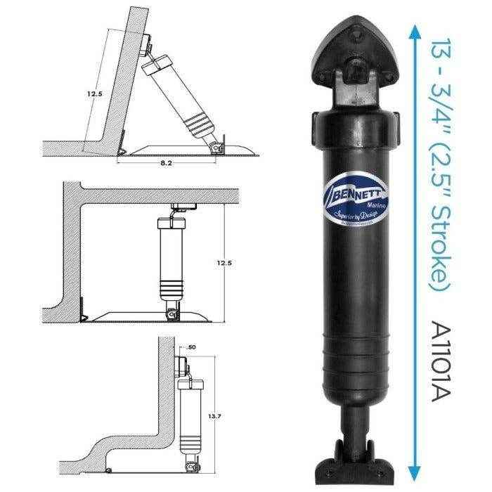 Trim Tab System with No Control - 24 in. x 12 in. | Bennett 2412 - MacombMarineParts.com