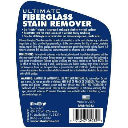 Ultimate Fiberglass Stain Remover Spray Gel - 32 ounce | Star Brite 098932 - MacombMarineParts.com