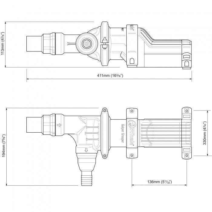 Whale Gulper Grouper Waste Pump MK3 24V | Whale BP4774 - MacombMarineParts.com